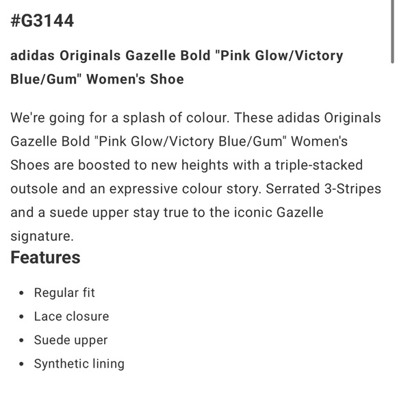 Adidas Gazelle Pink and Navy Sneakers - Picture 9 of 9